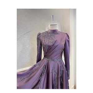 Luxury modest evening dresses, Islamic evening dress, Islamic wear, Hijab-friendly evening dress, Modest prom dress, Luxury Hijab dress