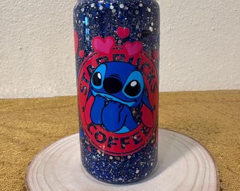 Vaso Stitch, taza de café Starbucks con brillantina