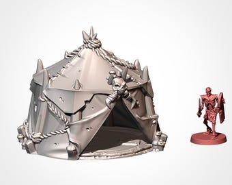 Goblin Skull Tent – Goblin Camp – Terrain for Wargaming, Tabletop Scenery, and Hobby Painting