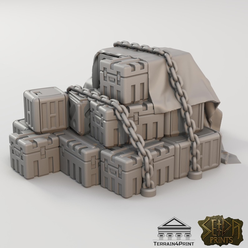 3D Printed Supply Crates 03 • Futuristic Military Boxes • Army Supply ...