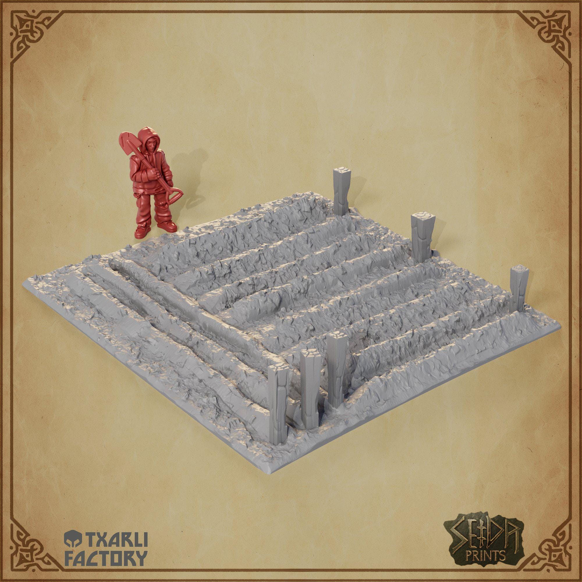 Fenced Farm Land Fields Terrain • Village Farmland Scatter Terrain ...