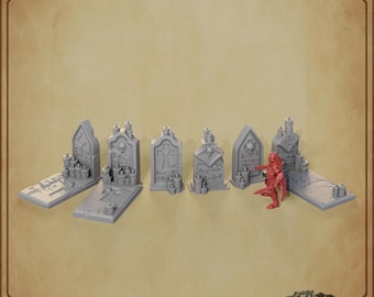Tombstones – Graveyard – Terrain for Wargaming, Tabletop Scenery, and Hobby Painting