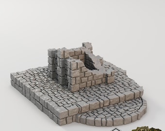 3D Printed Stone Well Ruins • Hobby Model Medieval Terrain • Scenery for TTRPGs, Modelers, Tabletop games • Miniatures