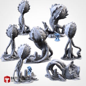 Spores - Alien Terrain Set - Sci Fi Scatter Terrain for Wargaming, Tabletop Scenery, and Hobby Painting
