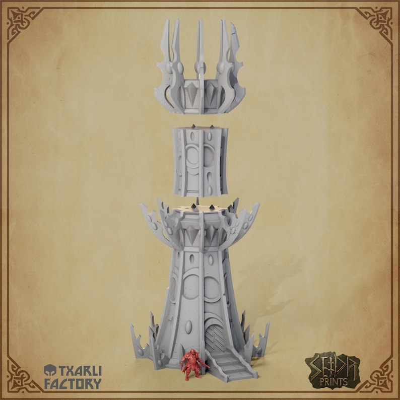 Dark Elf Tower • 3D Printed Terrain Compatible With Dnd • Village of ...