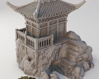 Traditional Asian House 02 • Oriental Building 3D Printed Terrain • Wargaming Scenery for Tabletop Wargames, TTRPG