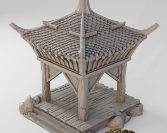 Traditional Asian Temple • Oriental Building 3D Printed Terrain • Wargaming Scenery for Tabletop Wargames, TTRPG