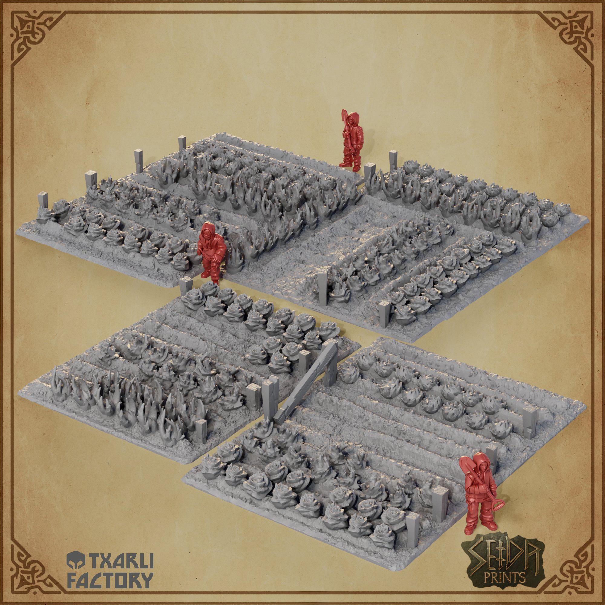 Farm Crop Field Terrain 28mm 32mm • Village Farmland Scatter Terrain ...