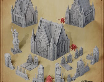 Gothic Friedhof Gelände – Spooky Horror Szenerie – Unheimliches Gelände Set für Wargaming, Tabletop Landschaft, und Hobbymalerei