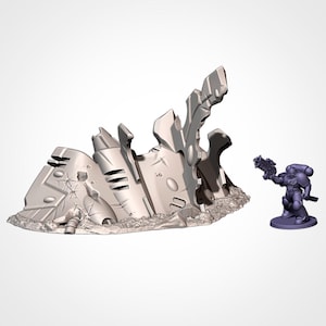 Schiffswrack 03 – Xenos Crashed Ships – Gelände für Tabletop Landschaft, Wargaming und Hobbymalerei
