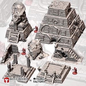 The Lost City - Ancient Ruins & Temple - Scatter Terrain for Wargaming, Tabletop Scenery, and Hobby Painting