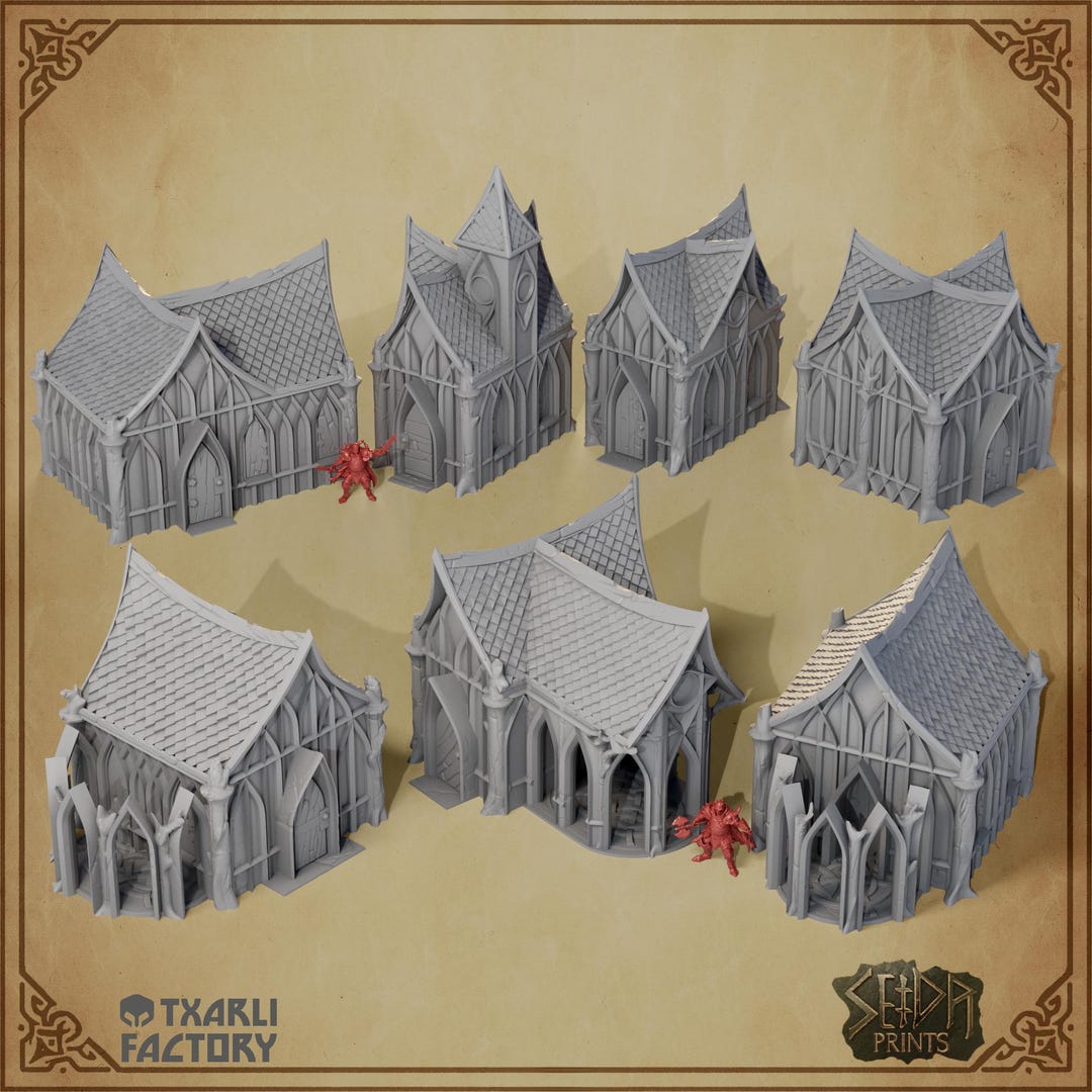Wood Elf Village 3D Printed Terrain • Fantasy Elven Buildings • Elf ...