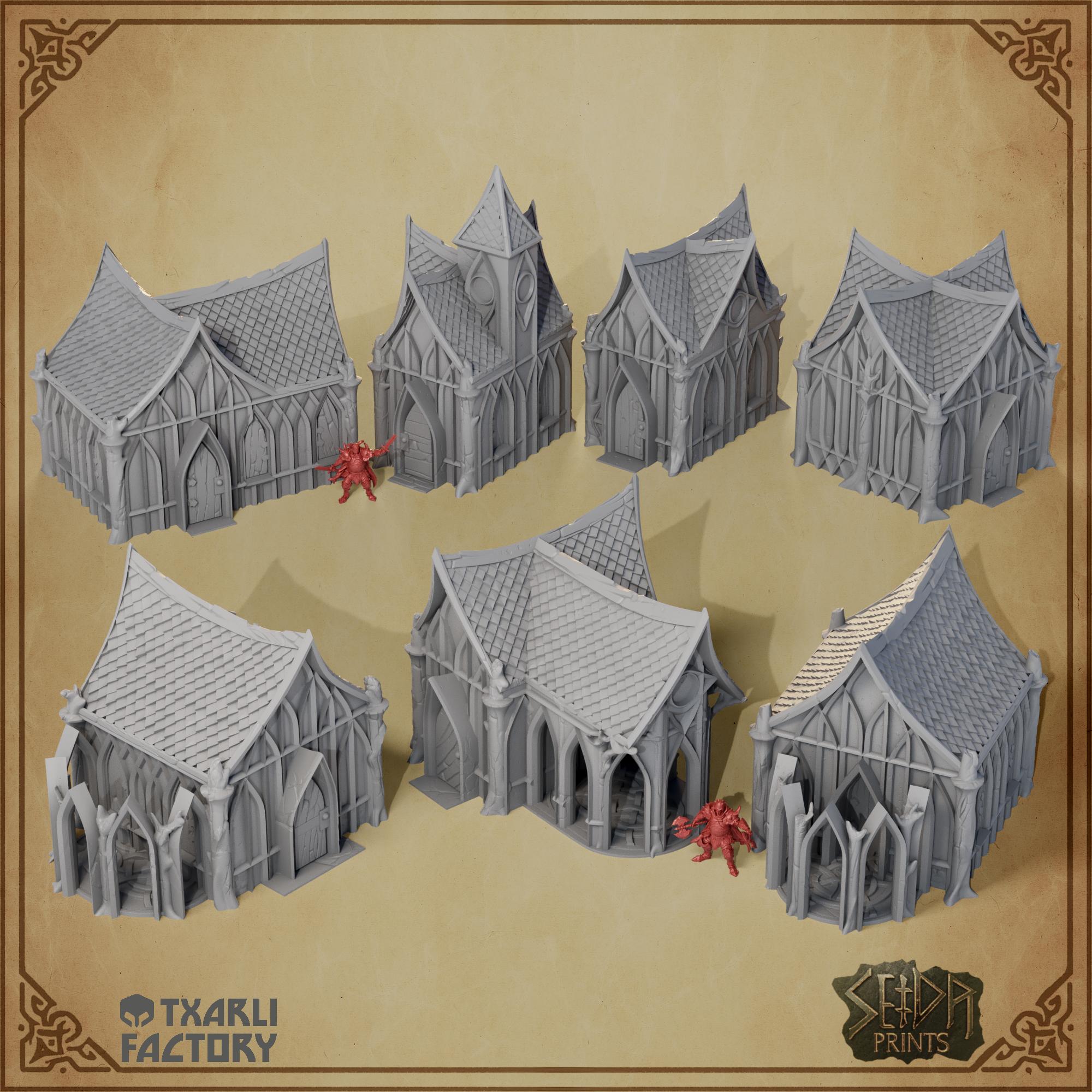 Wood Elf Village 3D Printed Terrain • Fantasy Elven Buildings • Elf ...