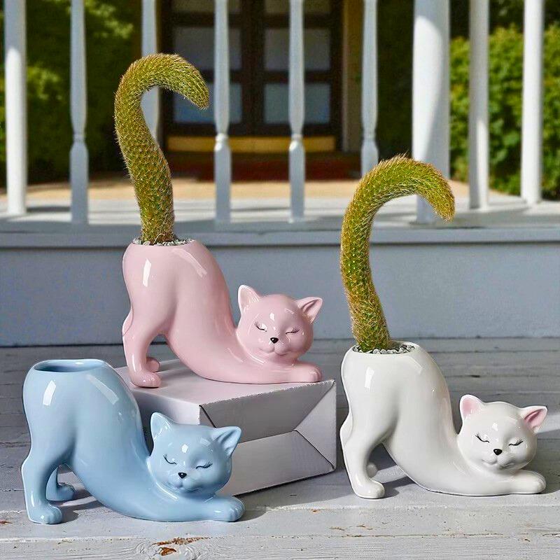 Spoontiques Katzen-Blumentopf – Süße Tischdekoration Für Zimmerpflanzen Im Innenbereich