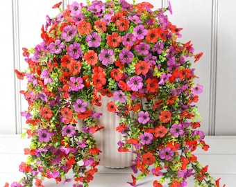 Set di ghirlande di fiori artificiali / Fiori di seta pendenti, verde lussureggiante, decorazione per arco nuziale