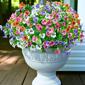 Artificial Pansy Flowers (12pcs): Weather-Resistant Faux Fall Blooms