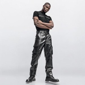 Slim Fit Cowhide Leather Biker Pants: Motorcycle Riding Trousers