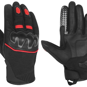 Leather Motorcycle Gloves: Knuckle Protection, Touchscreen Compatible