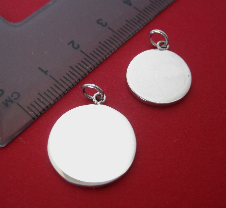Sterling Silver Blank Round Engravable Medallion Pendant Etsy