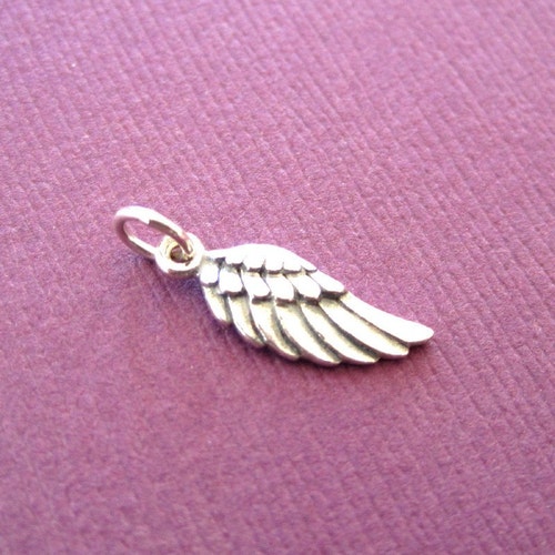 Angel Wing Charm SMALL Angel Wing Pendant Sterling Silver Etsy