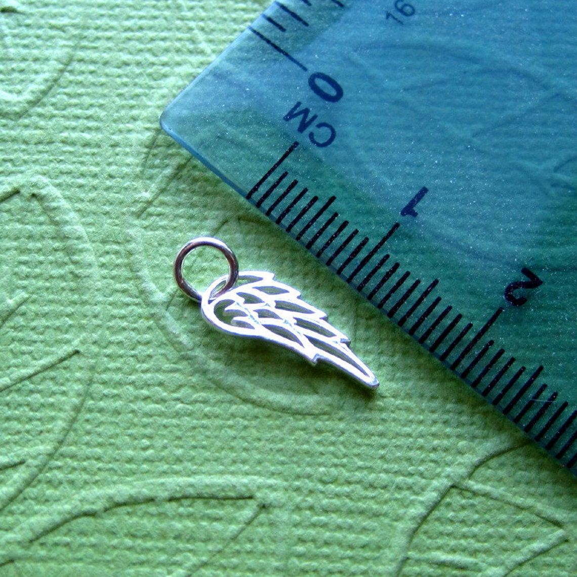 Small Sterling Silver Angel Wing Charm Etsy