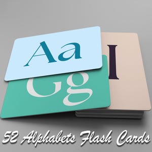 Alfabet Flashcards: 52 printbare kaarten + GRATIS kleurboek | Montessori Preschool ABC, educatieve letterkaarten – DIRECT DOWNLOADEN