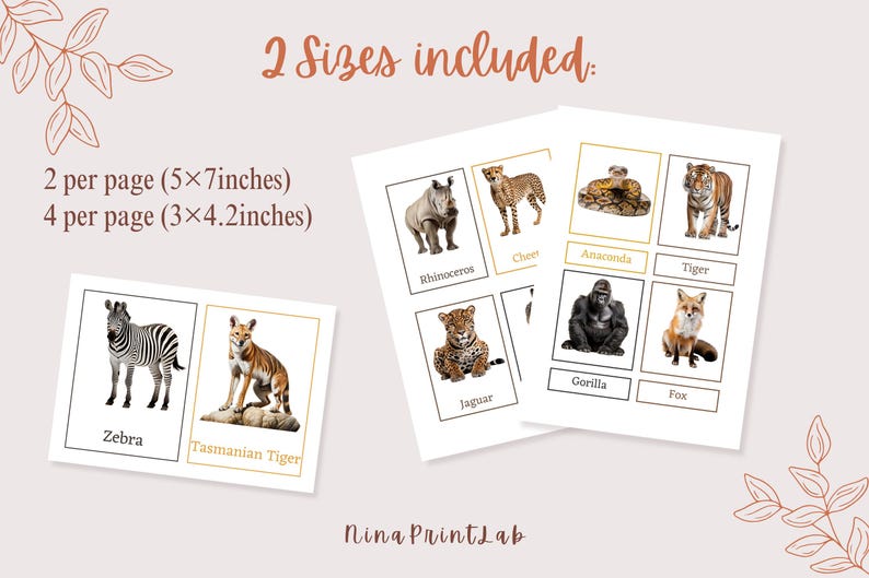 20 Printable Wild Animals Flashcards + FREE Coloring Pages ...