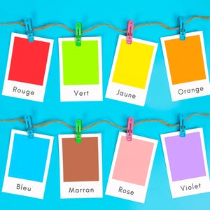 Tarjetas de colores en francés: 12 tarjetas imprimibles + libro para colorear GRATIS | Preescolar Montessori, Tarjetas educativas – DESCARGAR