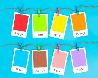 French Color Cards: 12 Printable Cards + FREE Coloring Book | Montessori Preschool, Educational Cards – DOWNLOAD