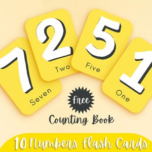 Getallen-flashcards: 12 printbare kaarten + GRATIS telboek | Montessori kleuterschool wiskunde, educatieve getallenkaarten – DIRECT DOWNLOADEN