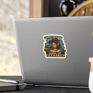Curse of Lethargy Sticker: Lustiger Magier Vinyl Aufkleber - RPG Gamer Geschenk