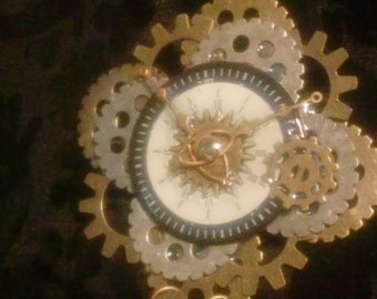 Los guarda-vapores pieza de tiempo broche / Pin Steampunk arte joyería TempBSTPK04
