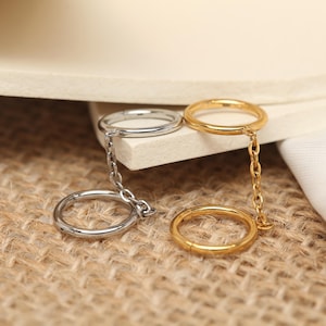 Dubbele ringketting met dubbele ring Chirurgisch staal 8 mm