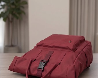 Zaino da lavoro in pelle unico, borsa Ita ricamata da donna, borsa per laptop in pelle, zaino da viaggio Ita