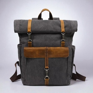 Zaino in tela retrò per uomo e donna, zaino da viaggio vintage, zaino unisex di design, zaino in tela alla moda per l&#39;uso quotidiano