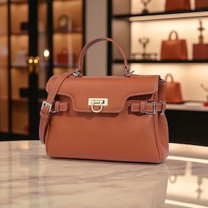 Women&#39;s PU Leather Small Square Handbag, Crossbody Shoulder Bag with Lock & Magnetic Clasp, Street Fashion Purse