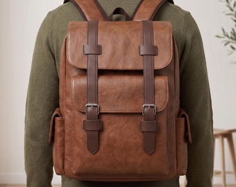Borsa da donna in pelle fatta a mano, mini zaino da viaggio, zaino per bambini, borsa ita, zaino da lavoro