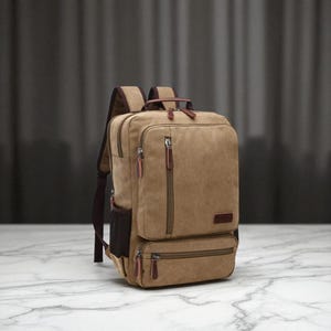 Zaino vintage in tela per uomo e donna, grande zaino da trekking, zaino da viaggio retrò per campeggio di SheWearsMeaning