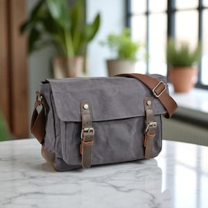 Men&#39;s Retro Canvas Messenger Bag, Outdoor Casual Crossbody Shoulder Bag, Vintage Travel Satchel, Daily Utility Bag for Men