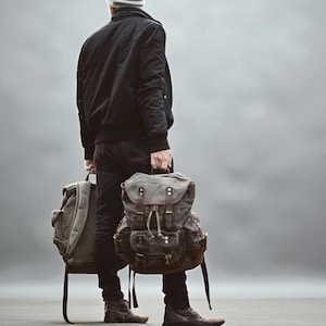 Zaino da viaggio in pelle da uomo, borsa da alpinismo in tela impermeabile, zaino da trekking di alta qualità, borsa vintage per attrezzatura da esterno