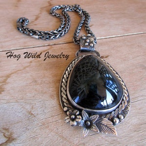 Artesano artesanal terciopelo obsidiana mujeres colgante collar