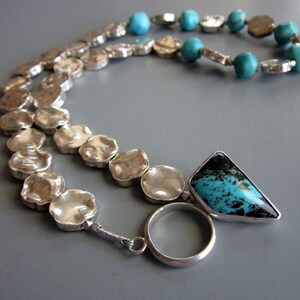 Handcrafted Sterling Silver Turquoise necklace Capri image 1