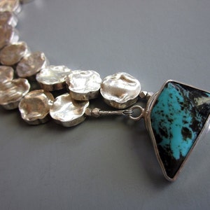 Handcrafted Sterling Silver Turquoise necklace Capri image 4