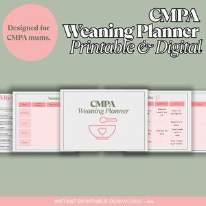 Baby allergie spenen planner wekelijkse maaltijdtracker voedsellogboek afdrukbaar zuivelvrij babydagboek voor CMPA en allergieën zuivelvrij