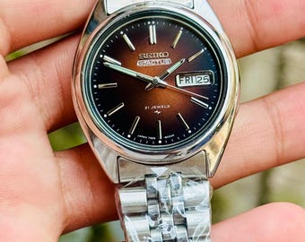 Seiko 5 Actus 7009 Automatic 21 Jewels Brown Dial Men's Watch