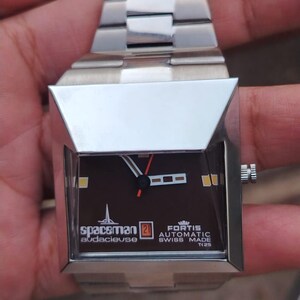 Spaceman Audacieuse TK25 Swiss Automatic Brown Dial Men's Watch RARE Vintage image 4