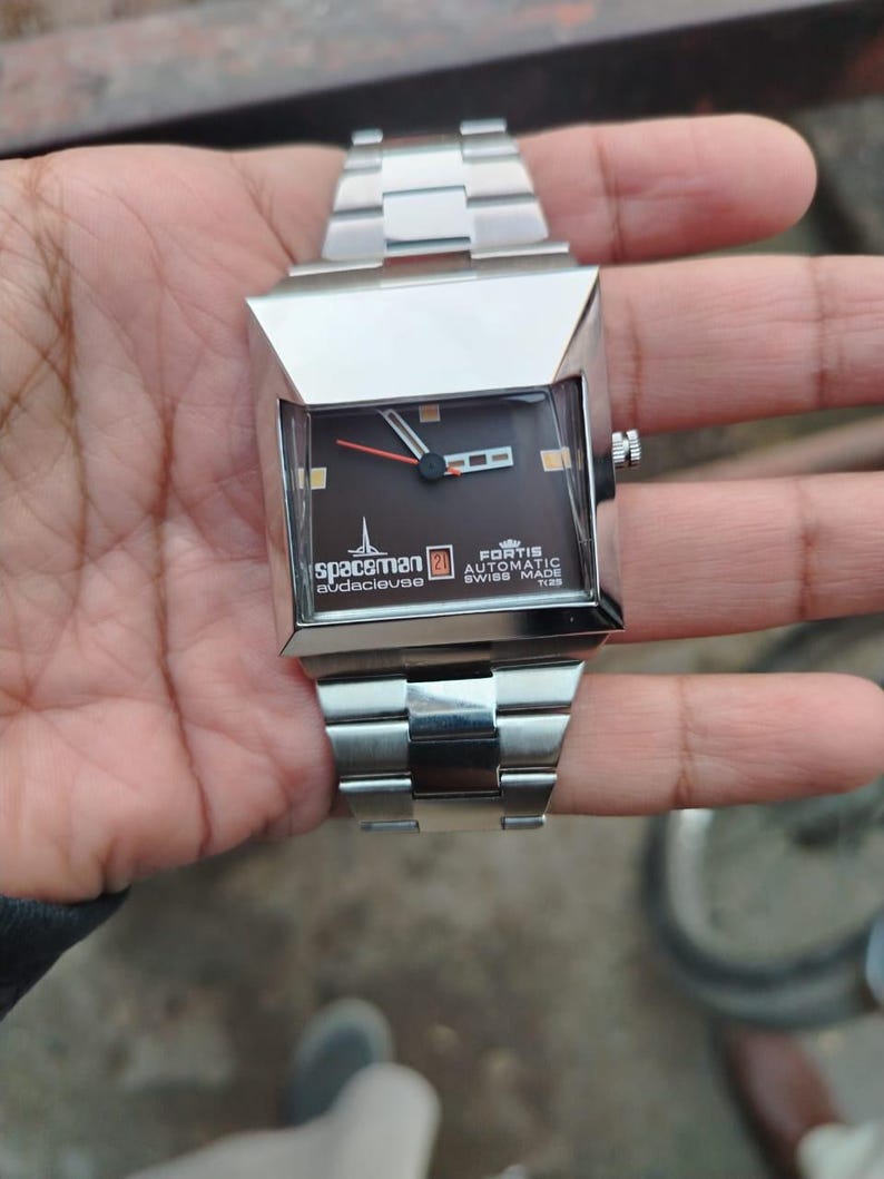 Spaceman Audacieuse TK25 Swiss Automatic Brown Dial Men's Watch RARE Vintage image 6