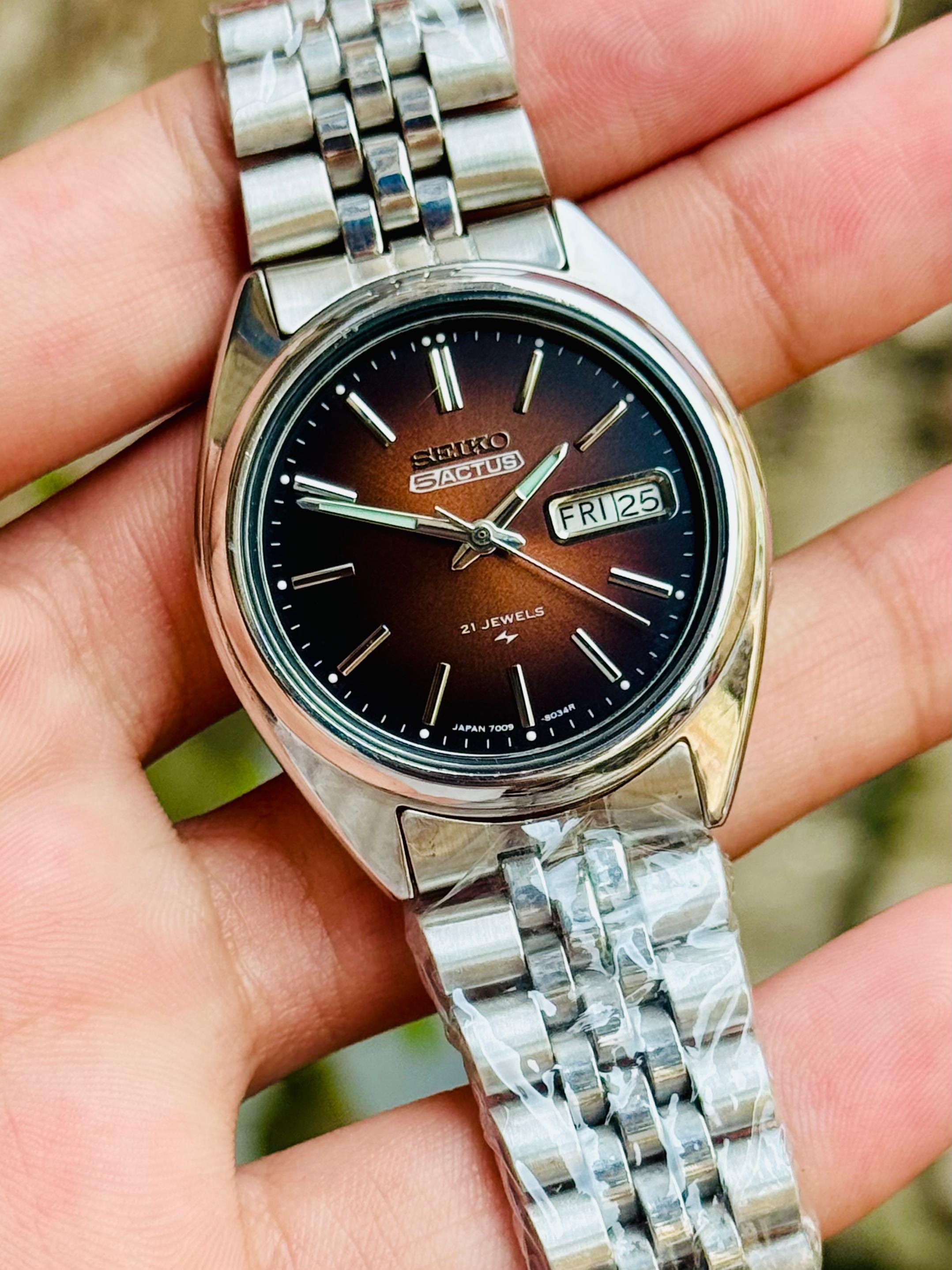 Seiko 5 Actus 7009 Automatic 21 Jewels Brown Dial Men's Watch