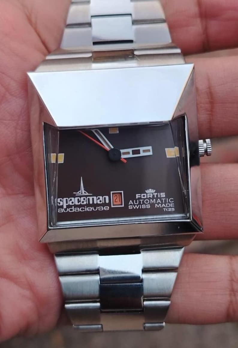 Spaceman Audacieuse TK25 Swiss Automatic Brown Dial Men's Watch RARE Vintage image 2