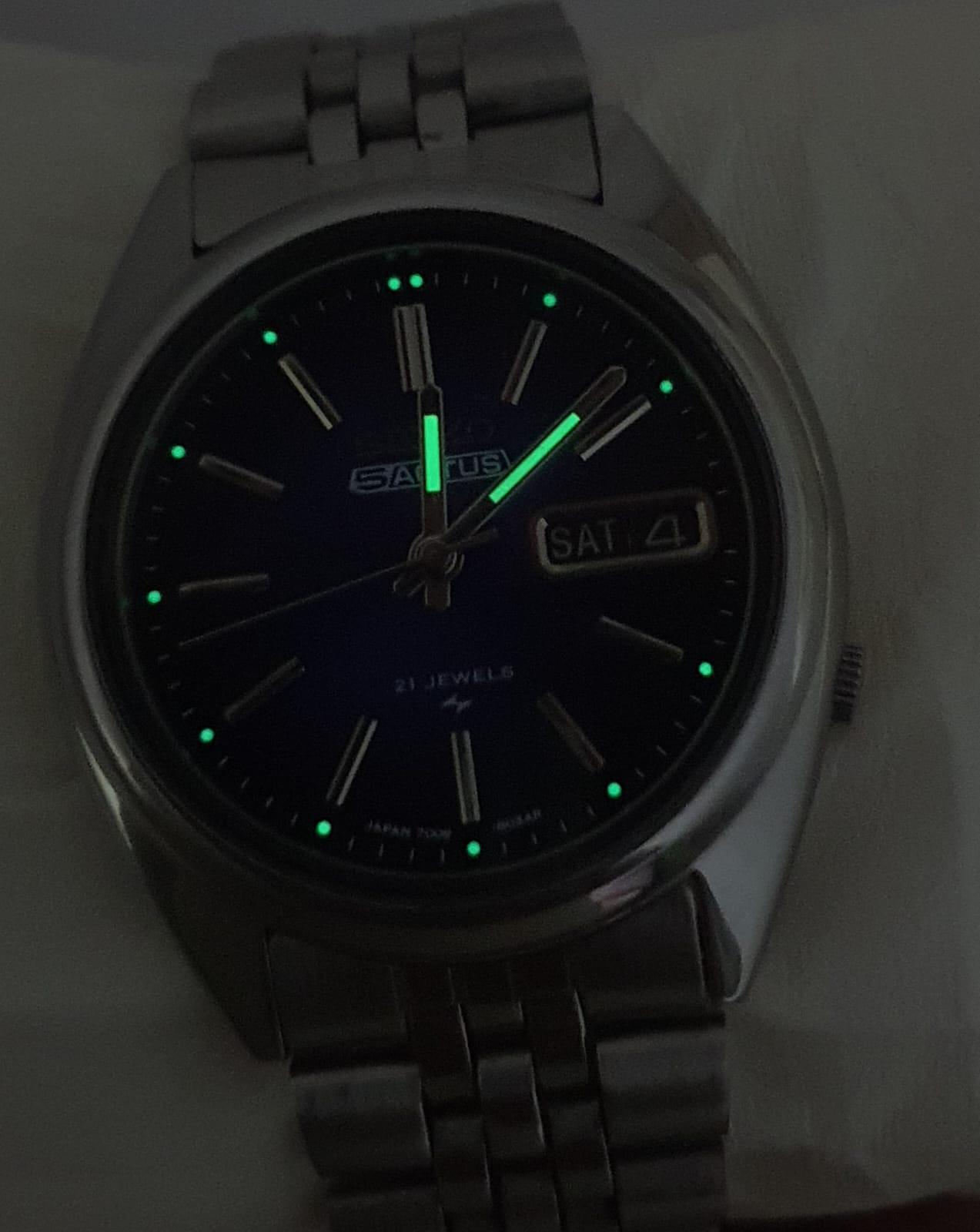 Seiko 5 Actus 7009 Automatic 21 Jewels Blue Dial Men's Watch Japan